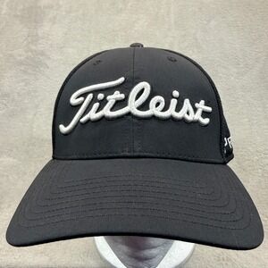 Titleist Foot Joy Hat Cap‎ Black Pro V1 Golf Mesh Flexfit Fitted L XL Golf Mens